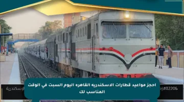 احجز مواعيد قطارات الإسكندرية القاهرة اليوم السبت في الوقت المناسب لك